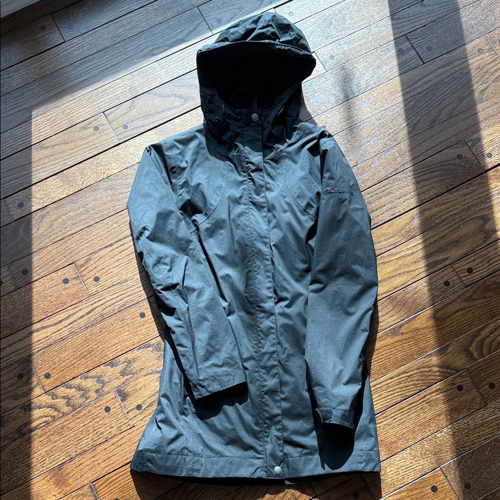Columbia Women's Charcoal Hooded Trench Coat